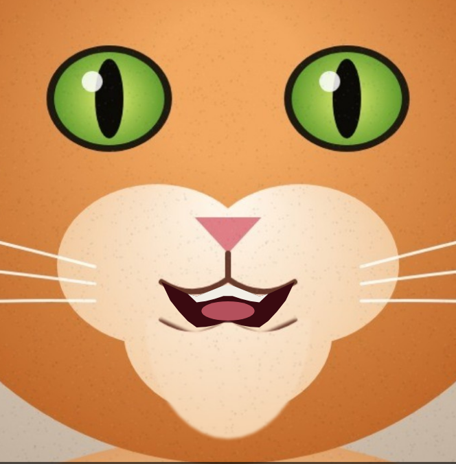 Primer plano del gato hablando: la mandíbula baja y se ven los dientes y la lengua