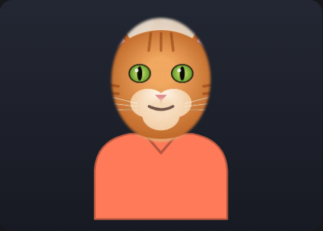 The same cat with a drawn cartoon mouth