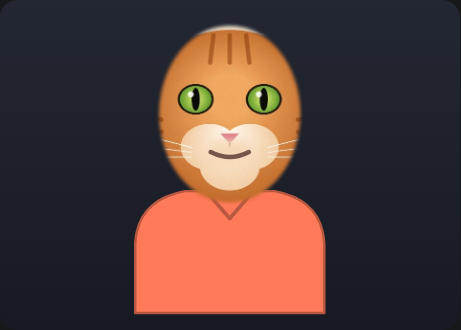 El mismo gato con una boca de caricatura dibujada